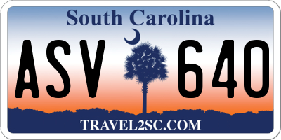 SC license plate ASV640