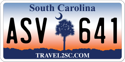 SC license plate ASV641