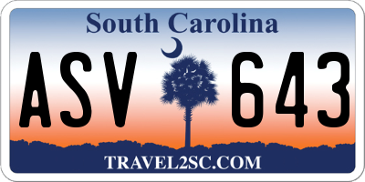SC license plate ASV643