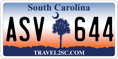 SC license plate ASV644