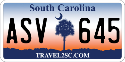 SC license plate ASV645