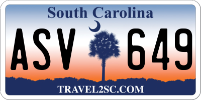 SC license plate ASV649