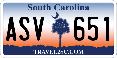 SC license plate ASV651