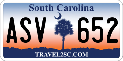 SC license plate ASV652