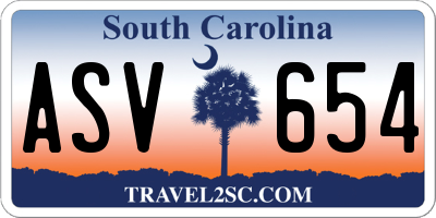 SC license plate ASV654
