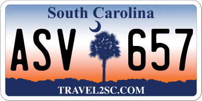 SC license plate ASV657