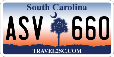 SC license plate ASV660