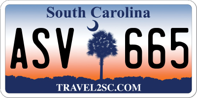 SC license plate ASV665