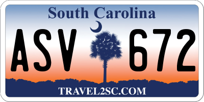 SC license plate ASV672