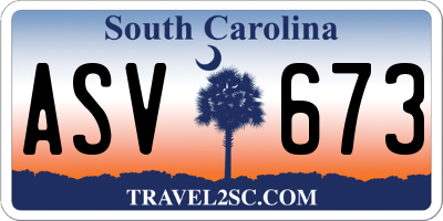 SC license plate ASV673