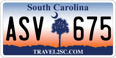 SC license plate ASV675