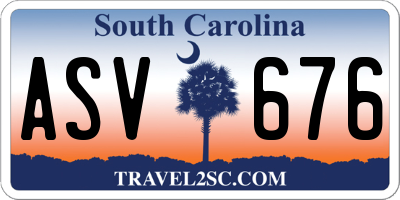 SC license plate ASV676