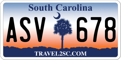 SC license plate ASV678