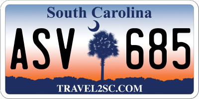 SC license plate ASV685