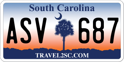 SC license plate ASV687