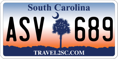 SC license plate ASV689