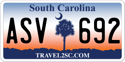 SC license plate ASV692
