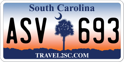 SC license plate ASV693