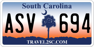 SC license plate ASV694