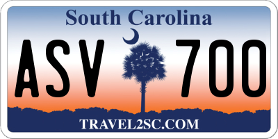 SC license plate ASV700
