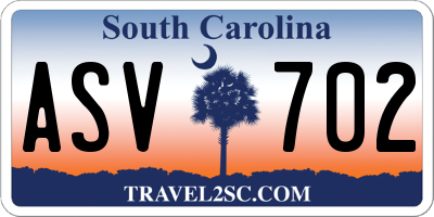 SC license plate ASV702