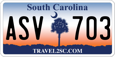 SC license plate ASV703