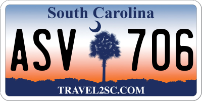 SC license plate ASV706