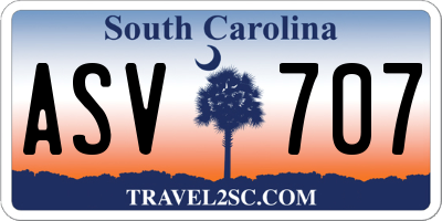 SC license plate ASV707
