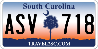 SC license plate ASV718