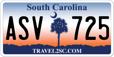 SC license plate ASV725