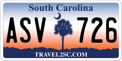 SC license plate ASV726