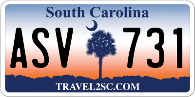 SC license plate ASV731