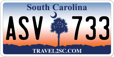 SC license plate ASV733