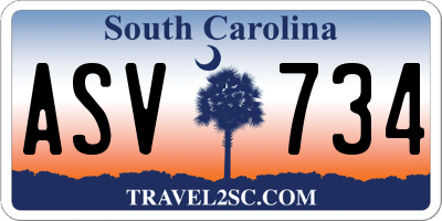 SC license plate ASV734
