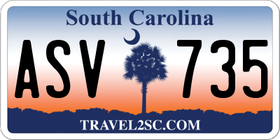 SC license plate ASV735