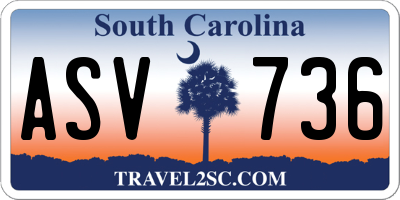 SC license plate ASV736