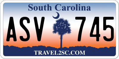 SC license plate ASV745