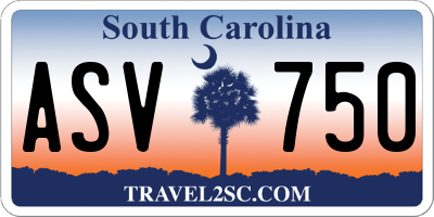 SC license plate ASV750