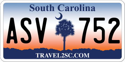 SC license plate ASV752