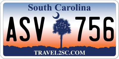 SC license plate ASV756