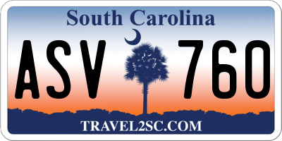SC license plate ASV760