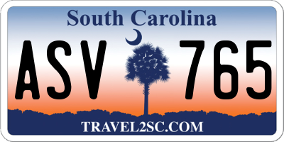 SC license plate ASV765
