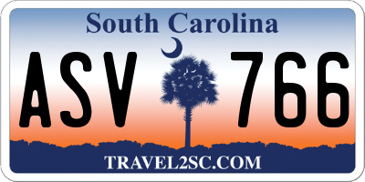SC license plate ASV766