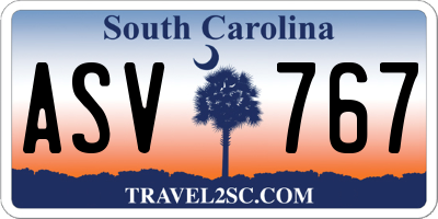 SC license plate ASV767