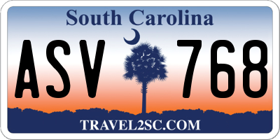 SC license plate ASV768
