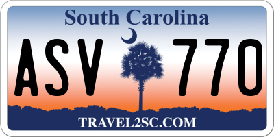 SC license plate ASV770