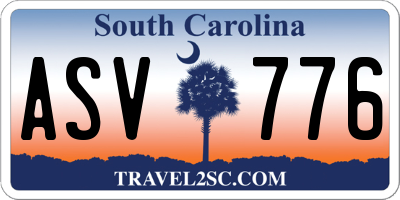 SC license plate ASV776