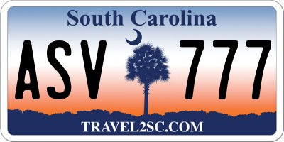 SC license plate ASV777