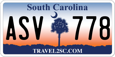 SC license plate ASV778