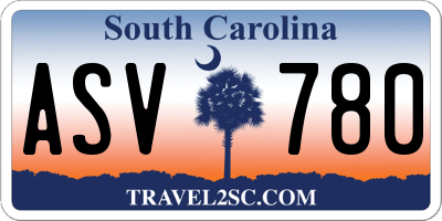 SC license plate ASV780